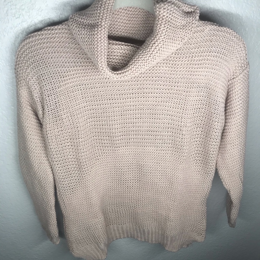 Mauve Pink Knit Turtleneck Sweater - Picture 3 of 8